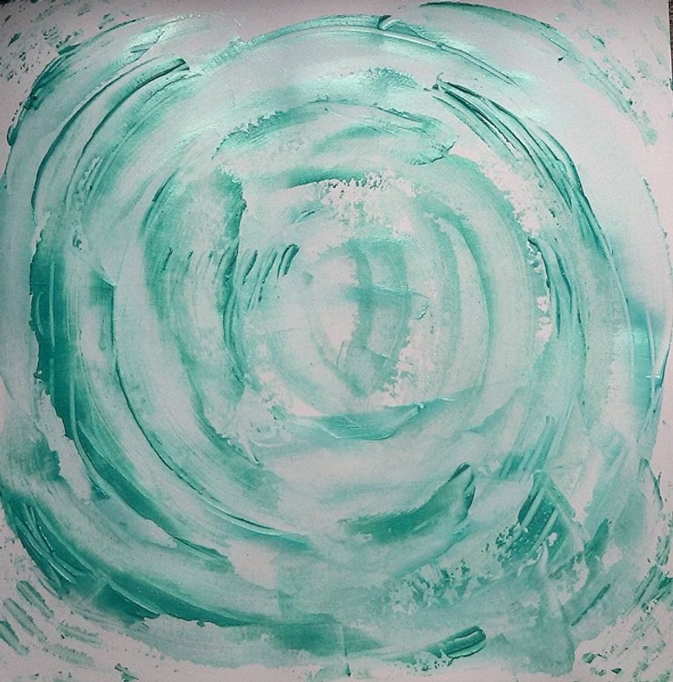 Put some circle effect layers. Using thin palette knife.