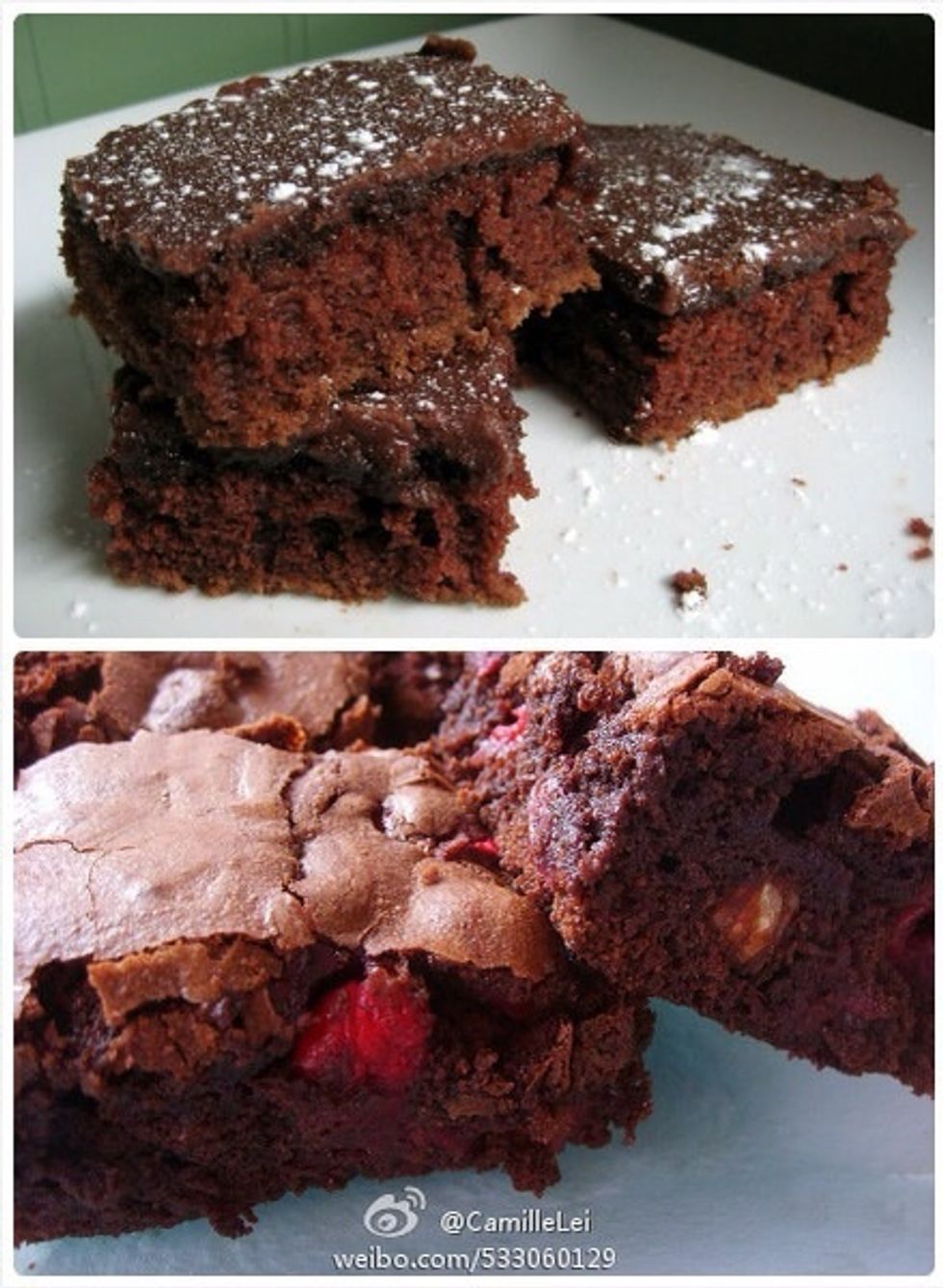 Put some dry cranberry in your brownie ,taste very nice.