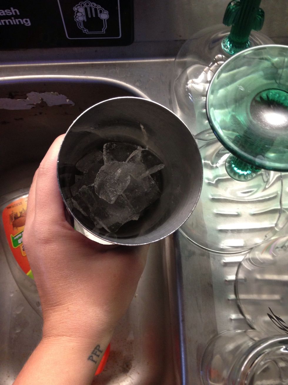 Put some ice in the shaker