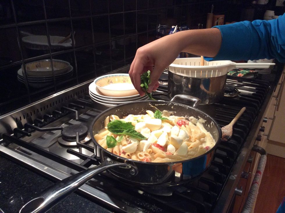 Put some leaves of basil in