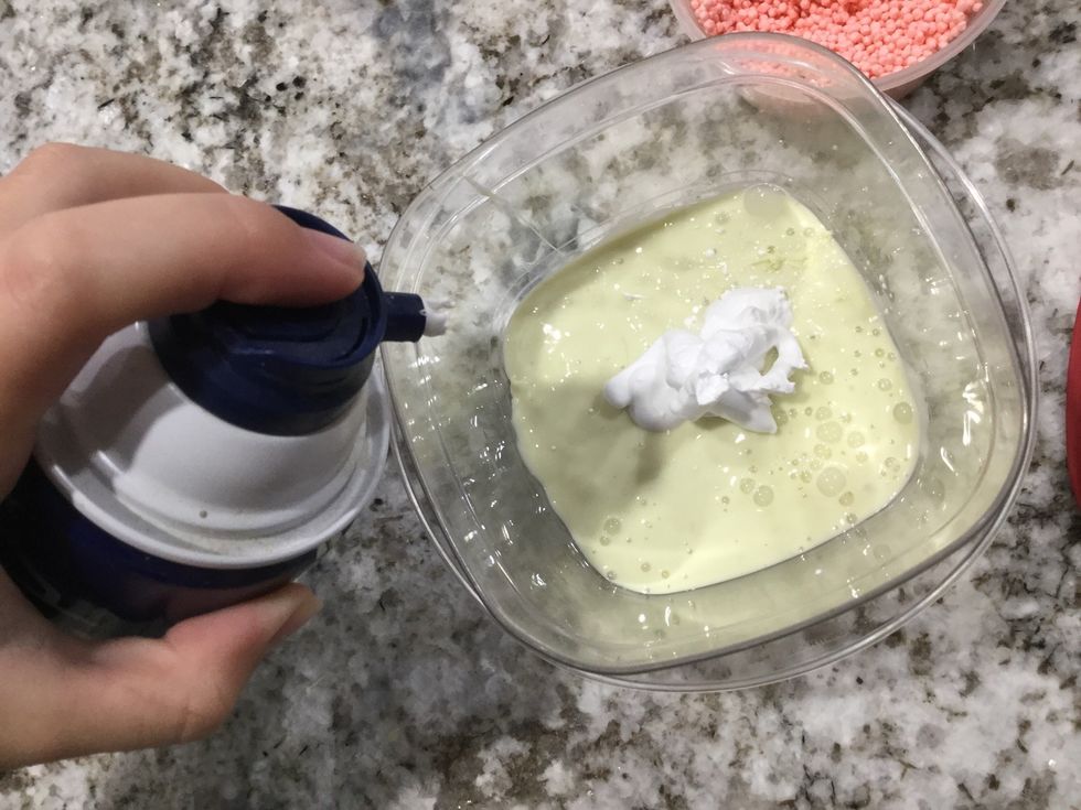 Put some of the shaving cream in the slime then...