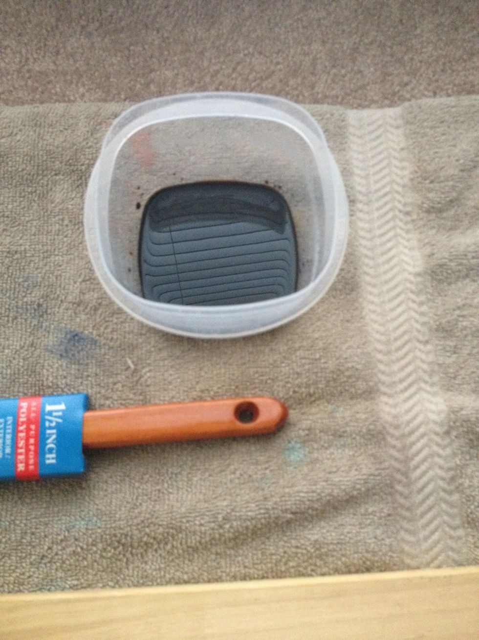 Put some of the soy sauce into the bowl. The amount depends on the size of your wood.