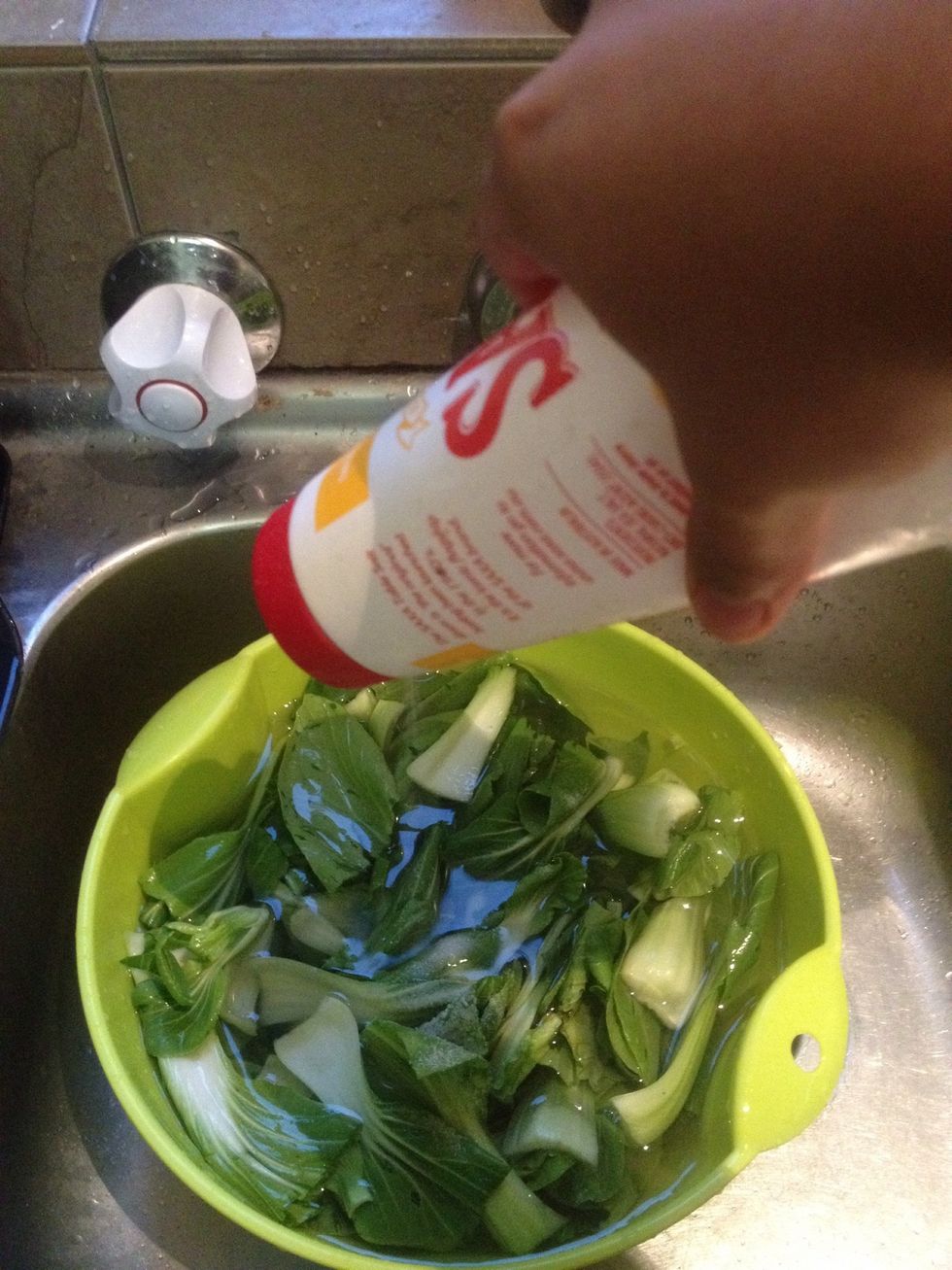 Put some salt. Be generous, but not too much. Depends on how much your veggies are.