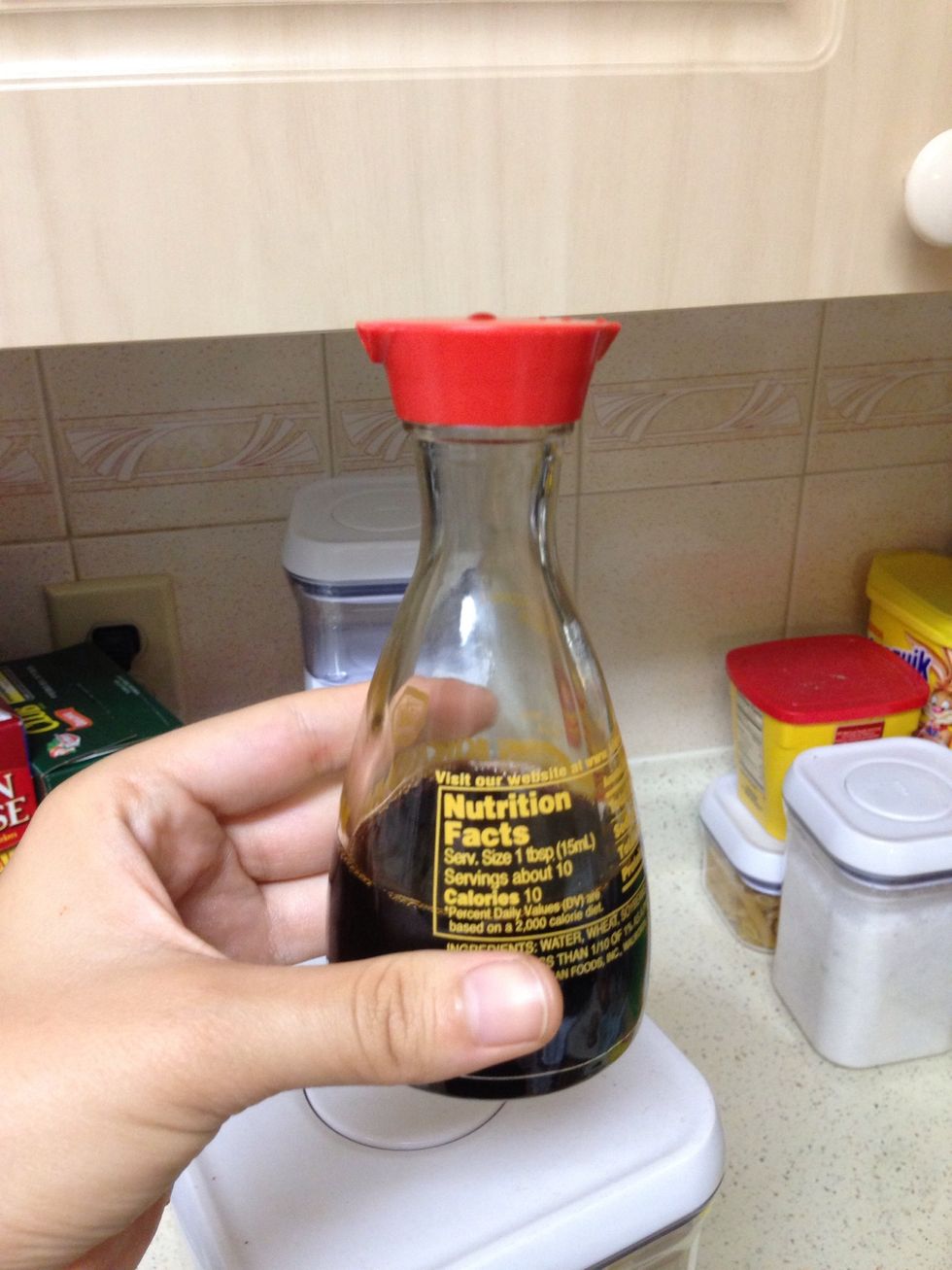 Put some soy sauce, i used this much soy sauce