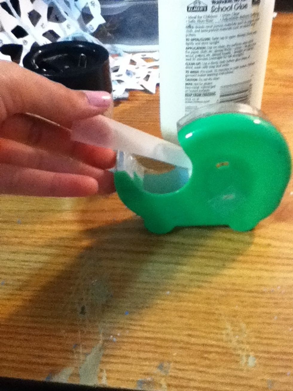 Put some tape on the ends of each string