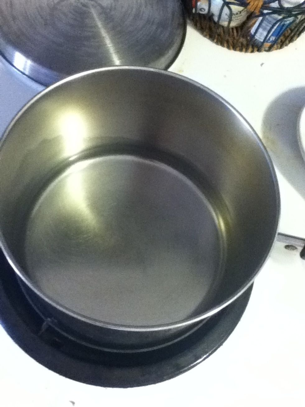 Put some water on to boil. You're only gonna need about an inch in the bottom of the pan.
