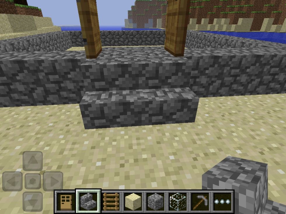 Put steps either side of the doors.