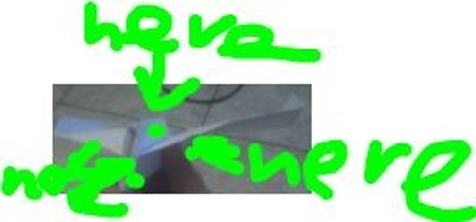 Put Sticky Tape Were The Green Arrows Are