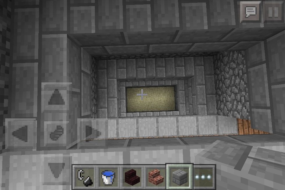 Put stone bricks around the chimney at each floor.