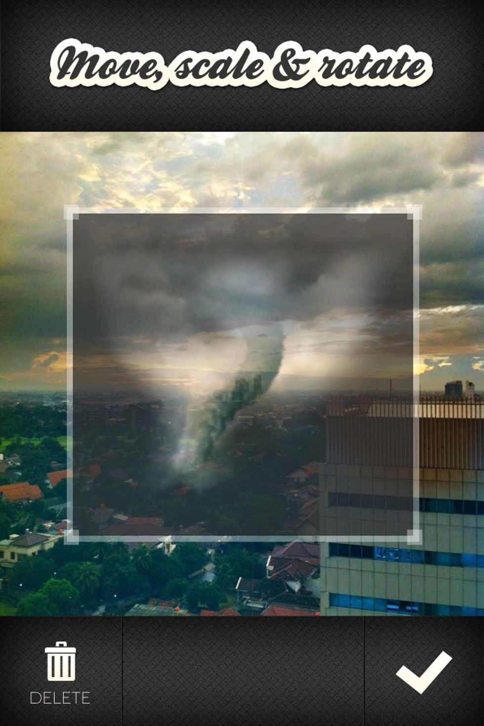 Put strom layer efect then set about size and placement efect layer.