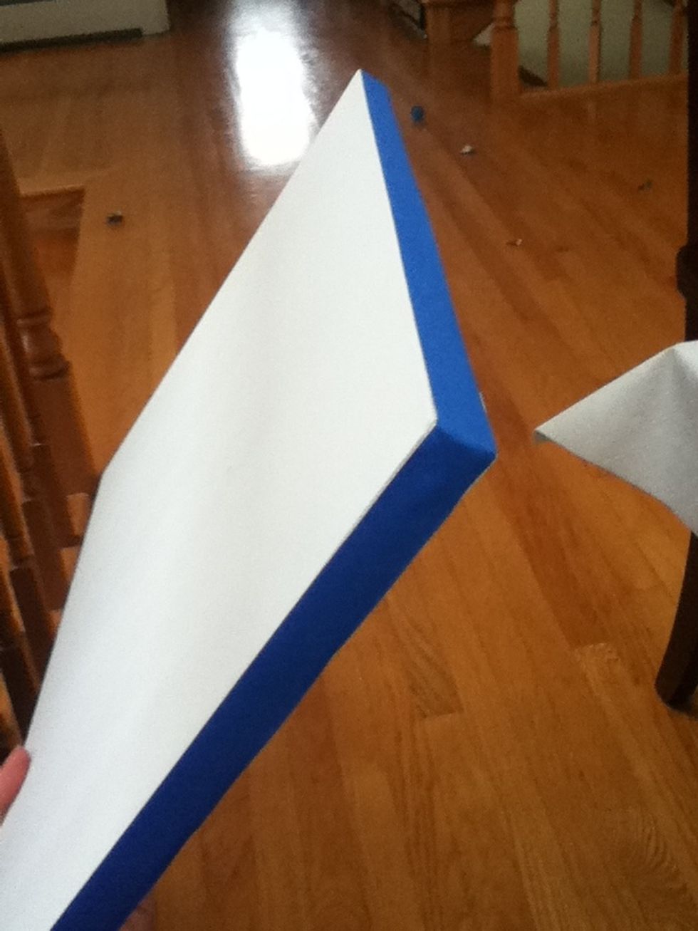 Put tape on the sides I the canvas so it'll stay white