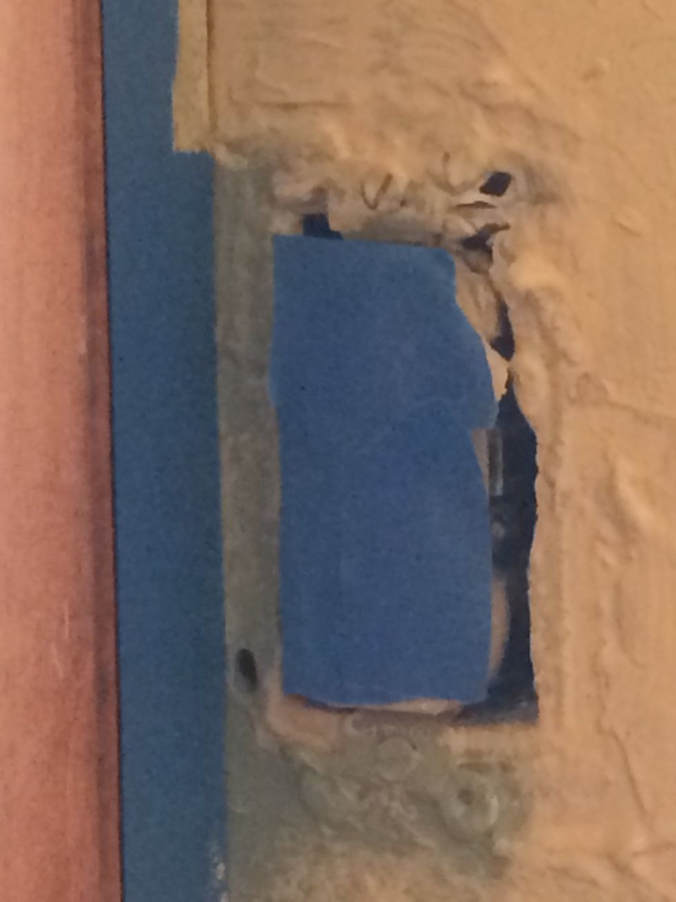 Put tape over the outlet so that you don't accidentally paint the plug.