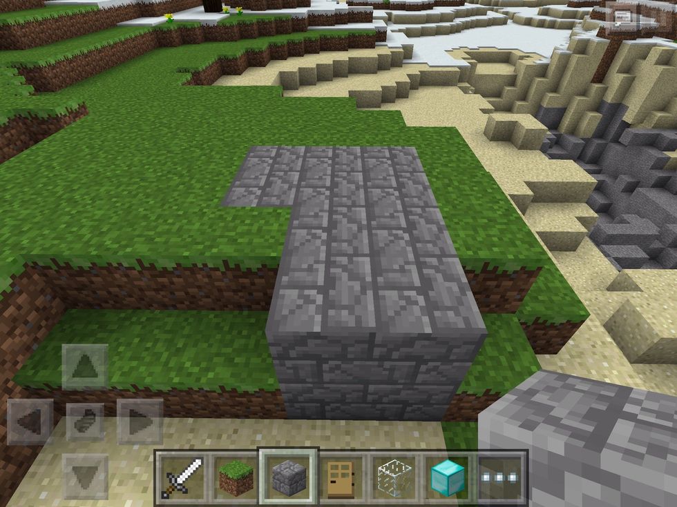 Put that stone stuff inside the holes you made.