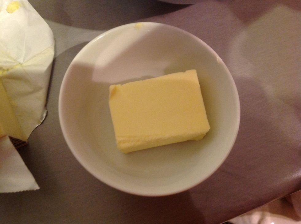 Put the 70g of the butter into the microwave for 30 seconds.
