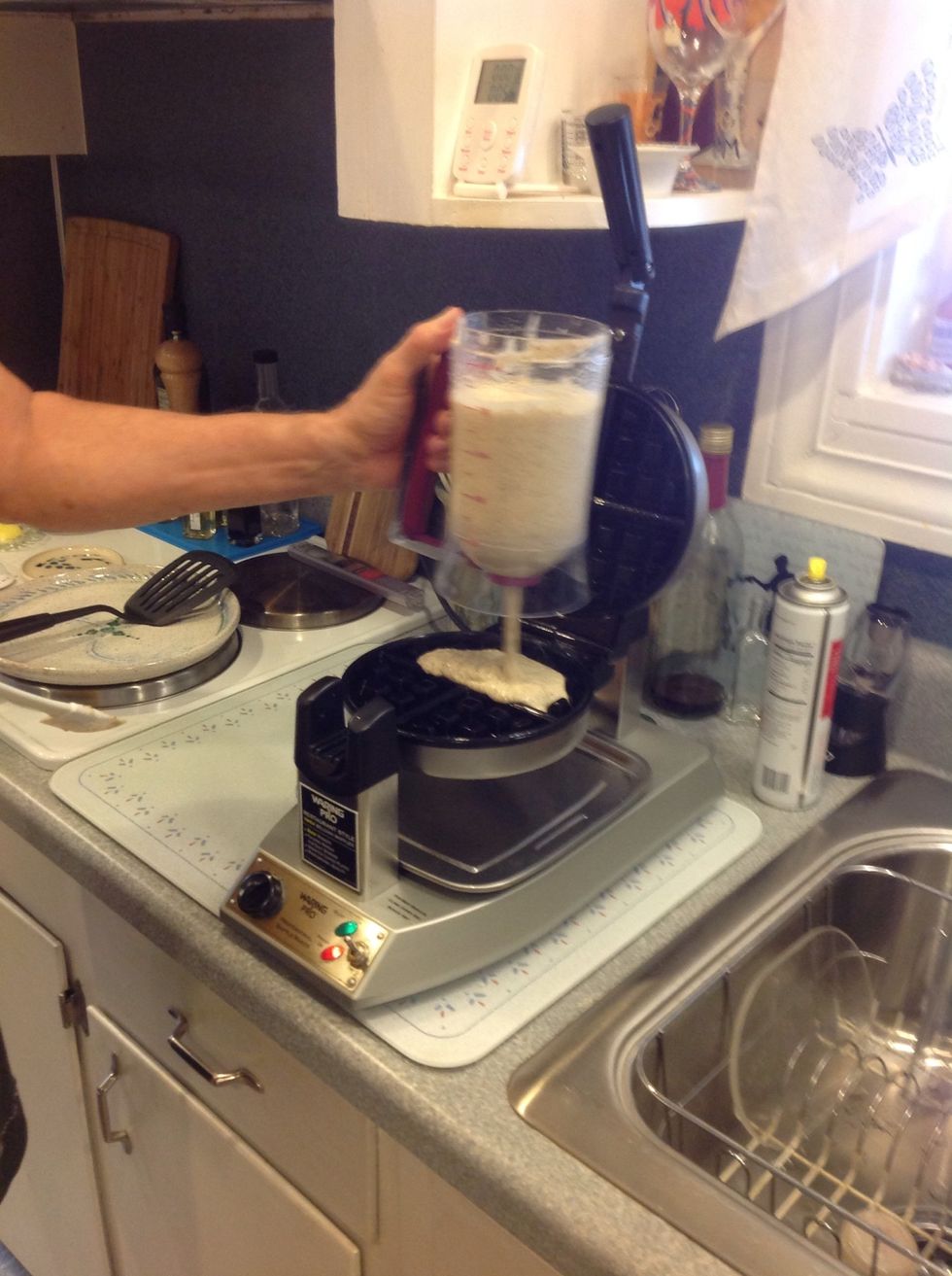 Put the batter in your waffle maker...