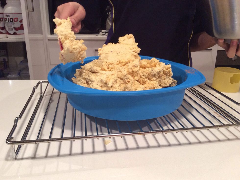 Put the batter over the plums