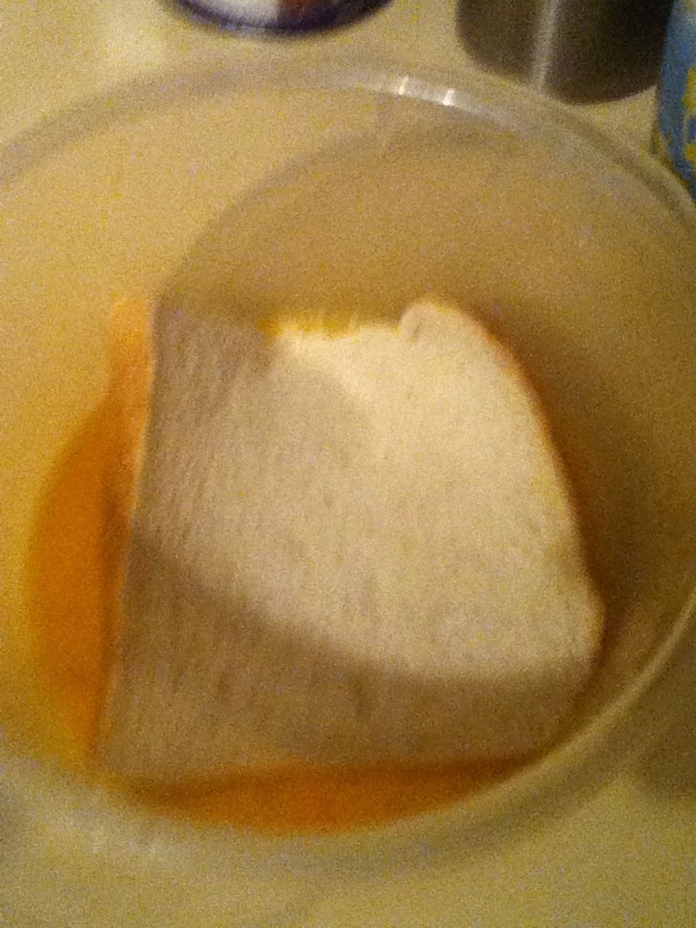 Put the bread in the bowl