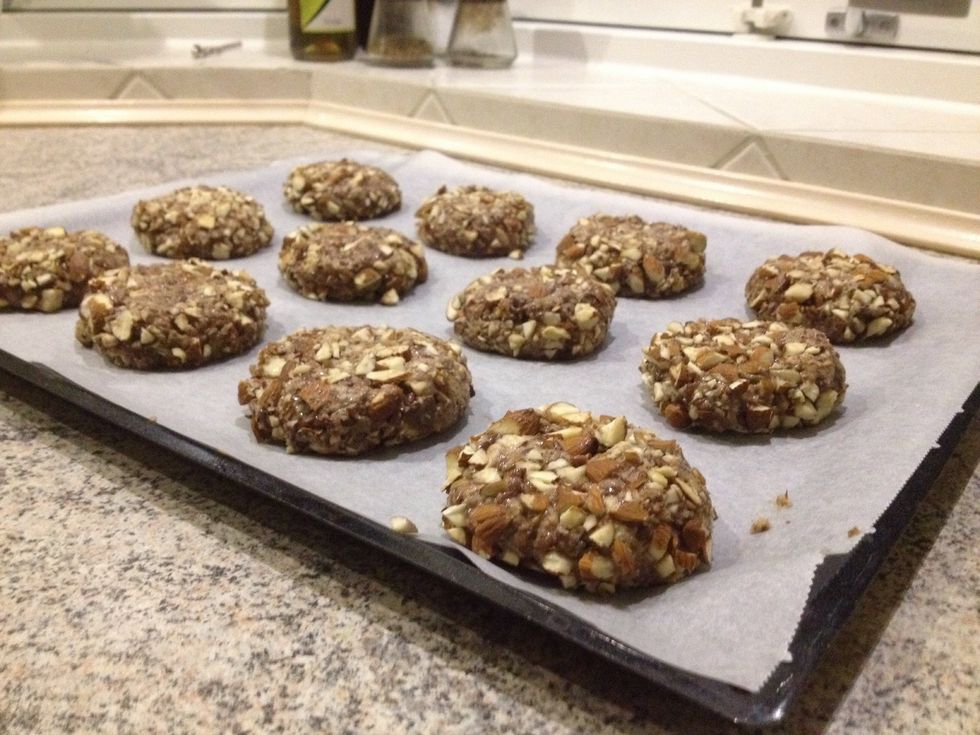 Put the buns on a baking tray with baking paper. Put them in a 200 degrees (392 Fahrenheit) hot oven for 45 minutes