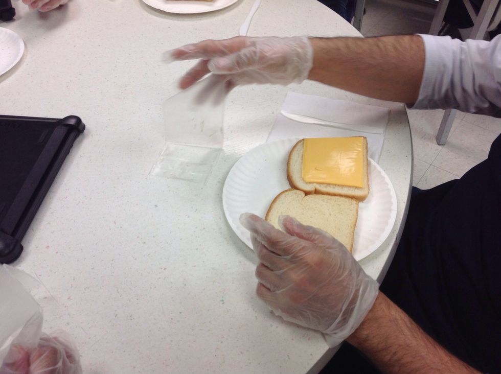 Put the cheese on a slice of bread