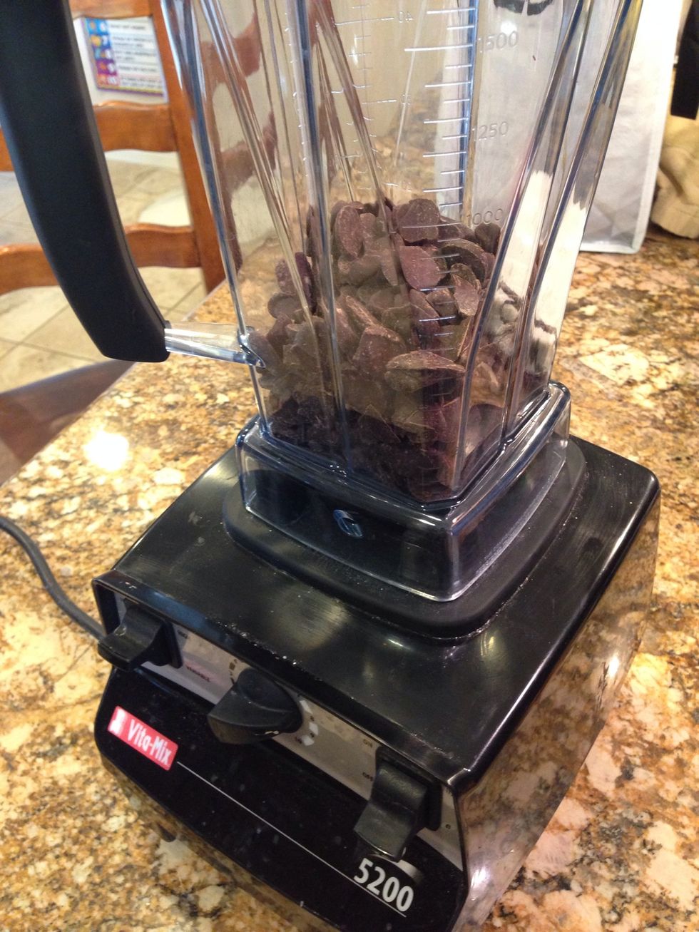 Put the chocolate in a blender.