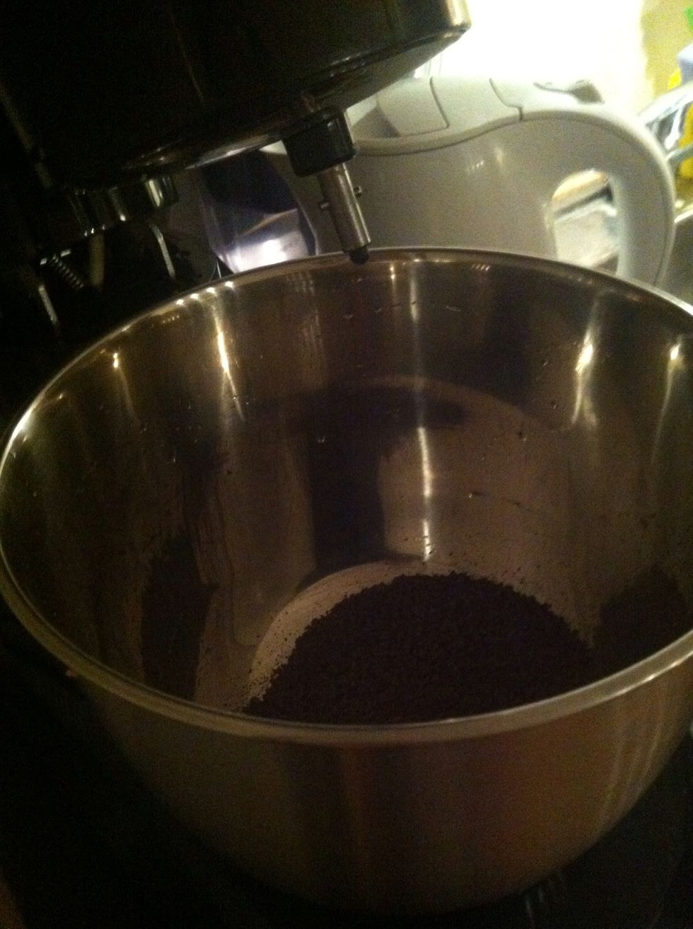 Put the chocolate in the processing machine