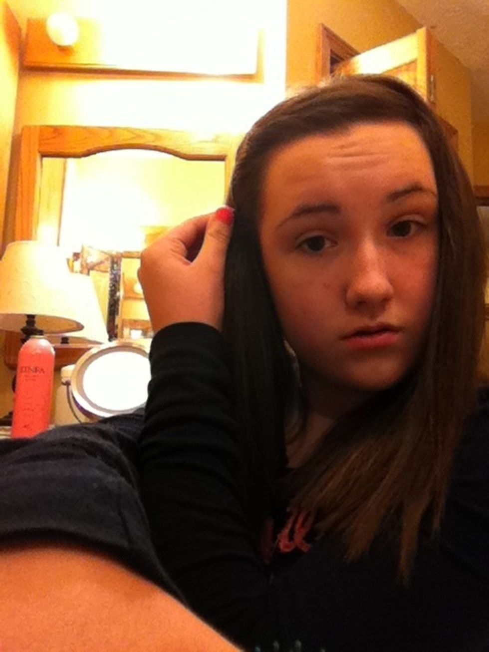 Put the clip or hair band around it