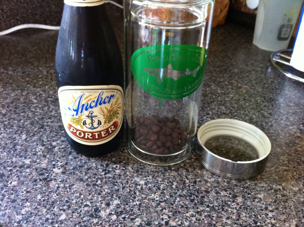 Put the coffee beans in the Randall Jr.