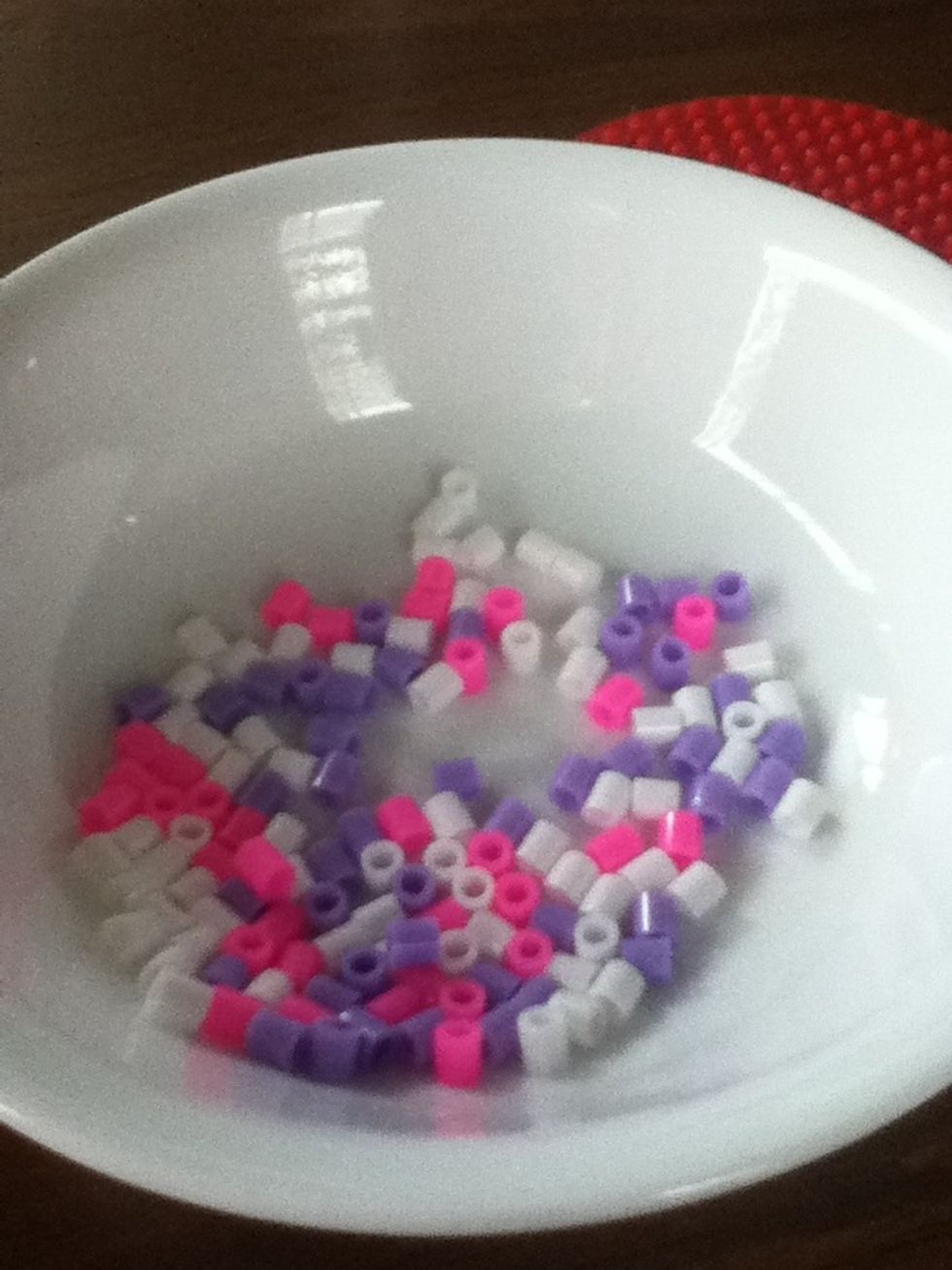 Put the colors you pick in the bowl so it's easier to grab that color when your ready for it.