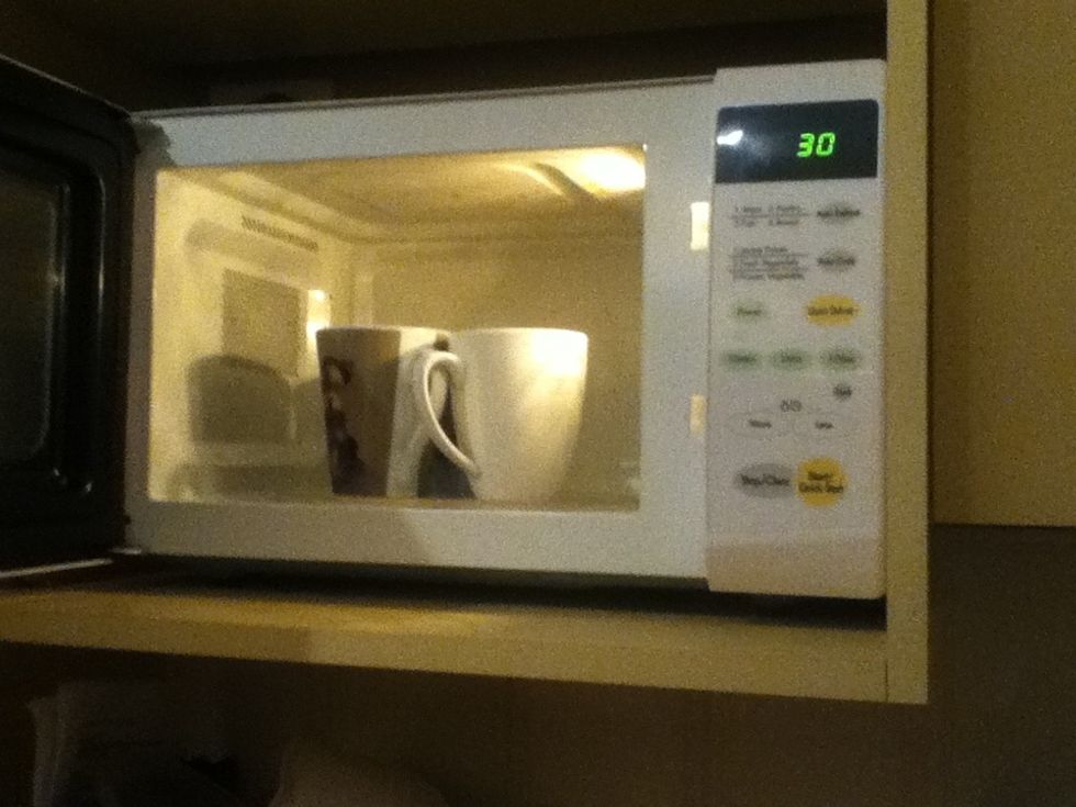 Put the cup back in the microwave for 50 seconds