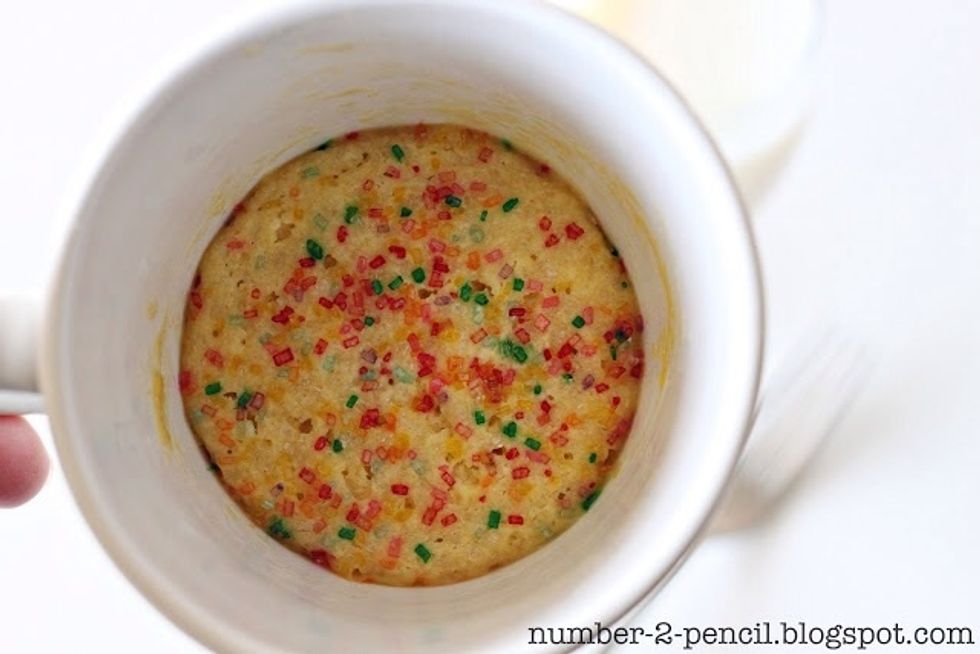 Put the cup in the microwave for about 45 seconds- 1 minute