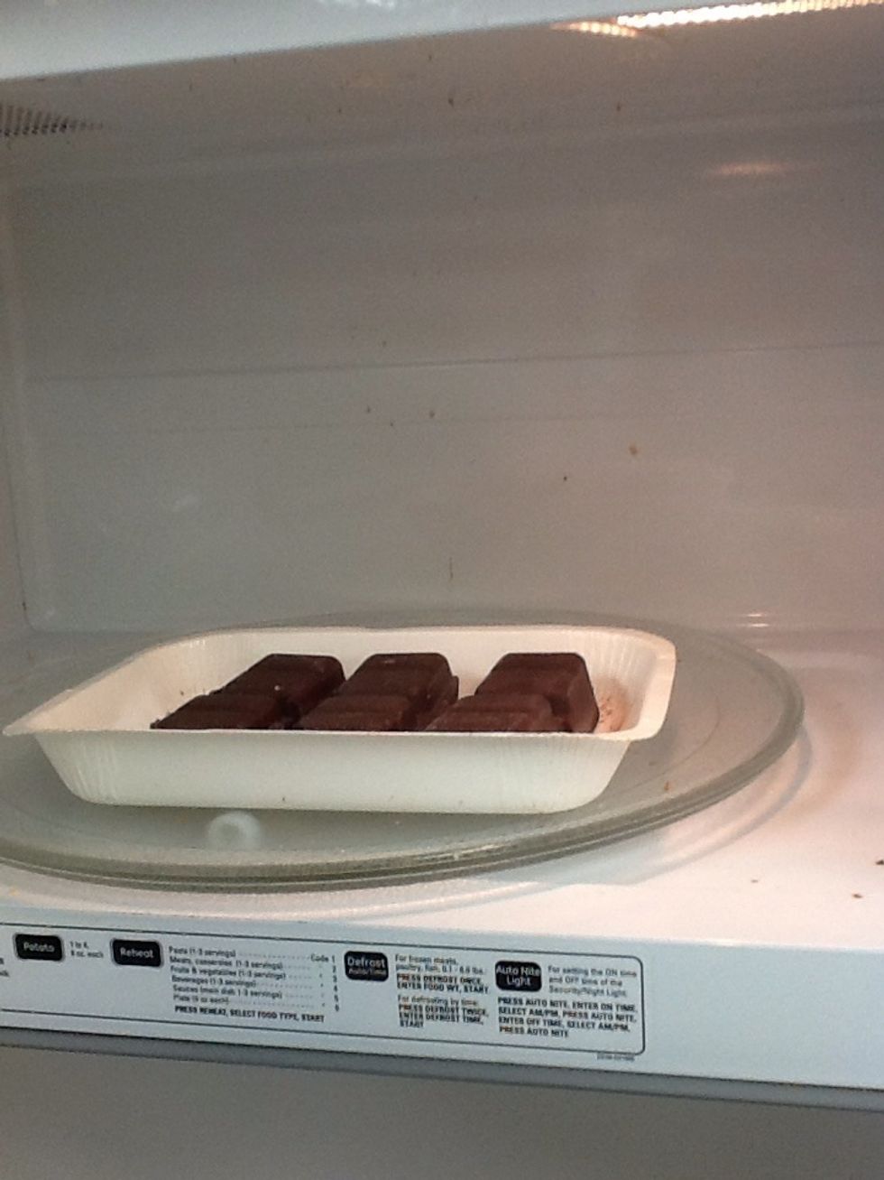 Put the dark chocolate in the microwave.