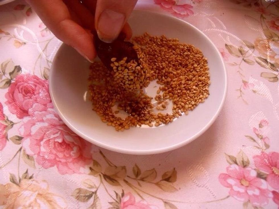 Put the dates in chocolate then directed