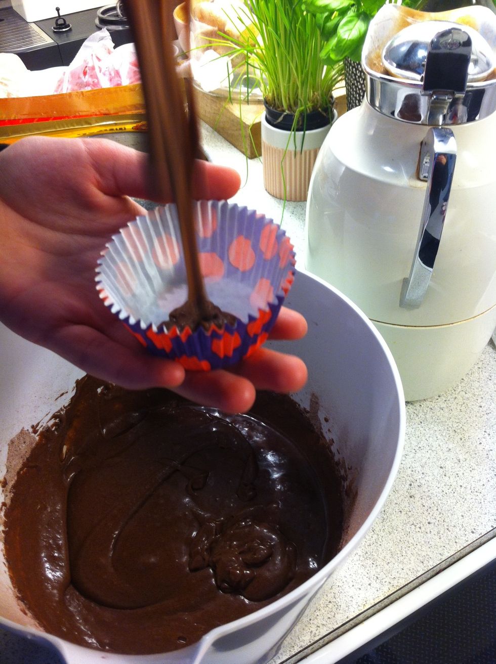 Put the dough into muffin sheet