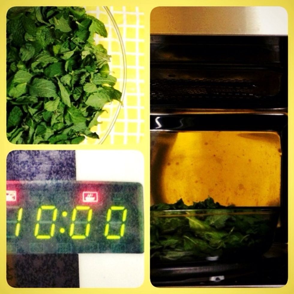 Put the dry mints in the pyrex glass, then put it in the microwave for 10:00 min.\ud83c\udf00