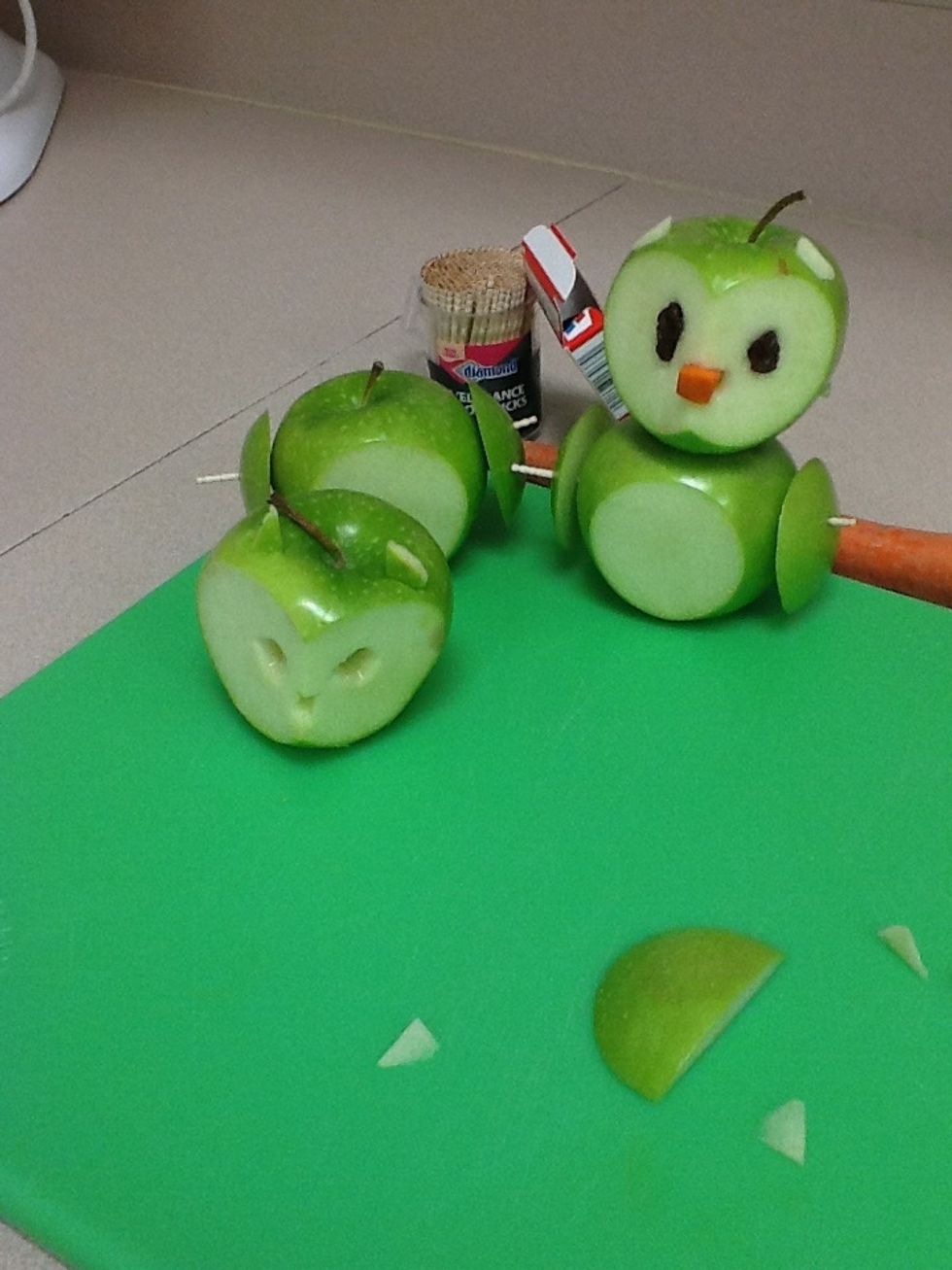 Put the ears into the owl head