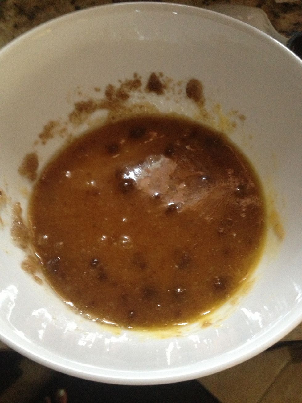 put the egg yolk in and mix