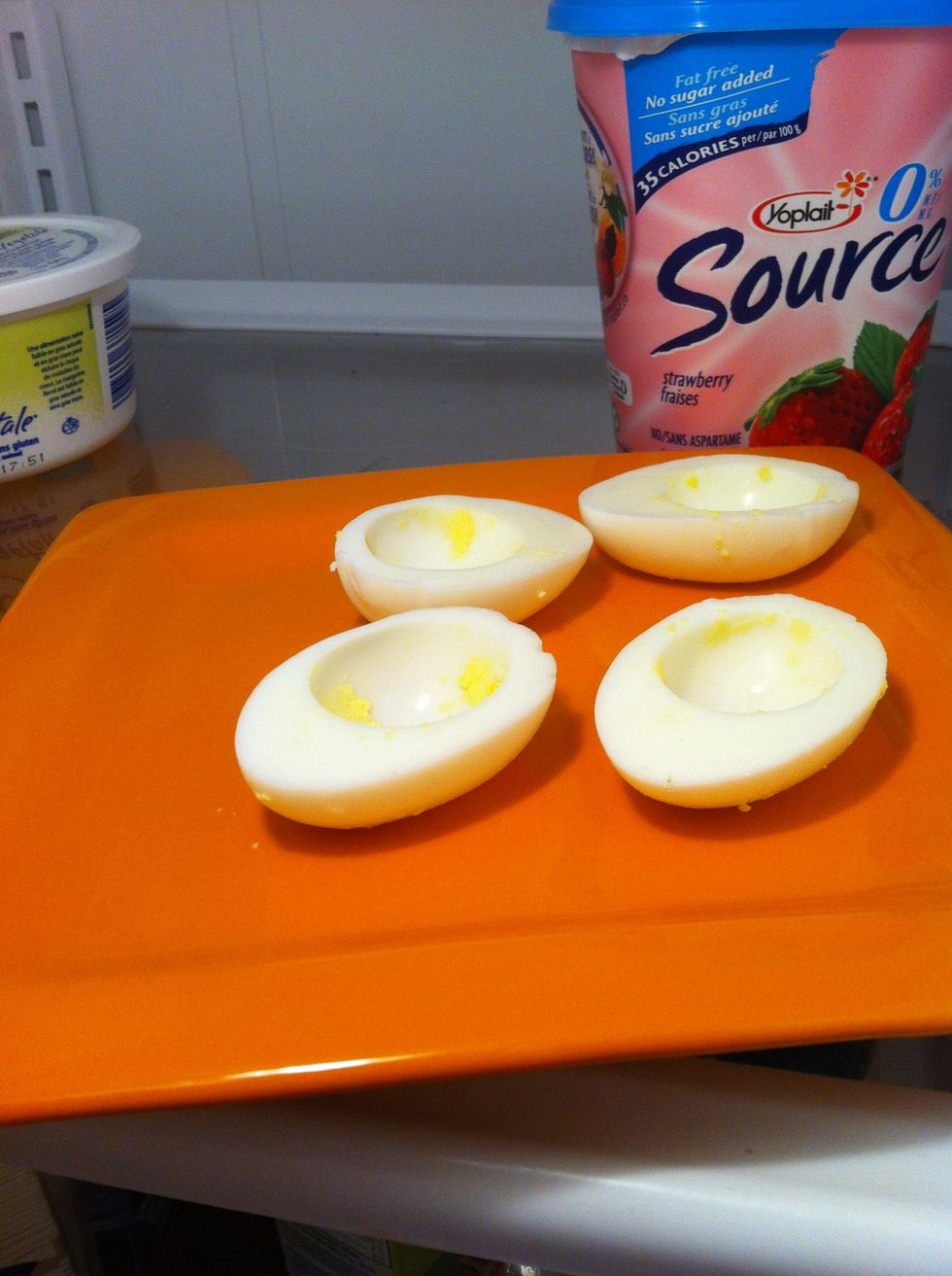 Put the eggs in fridge while you mix the filling