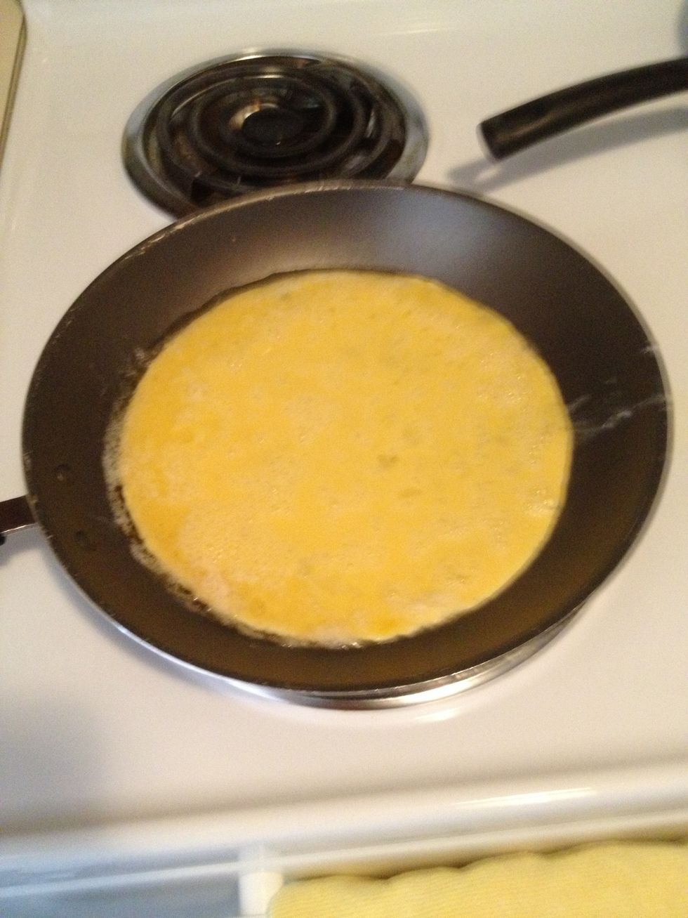 Put the eggs in frying pan