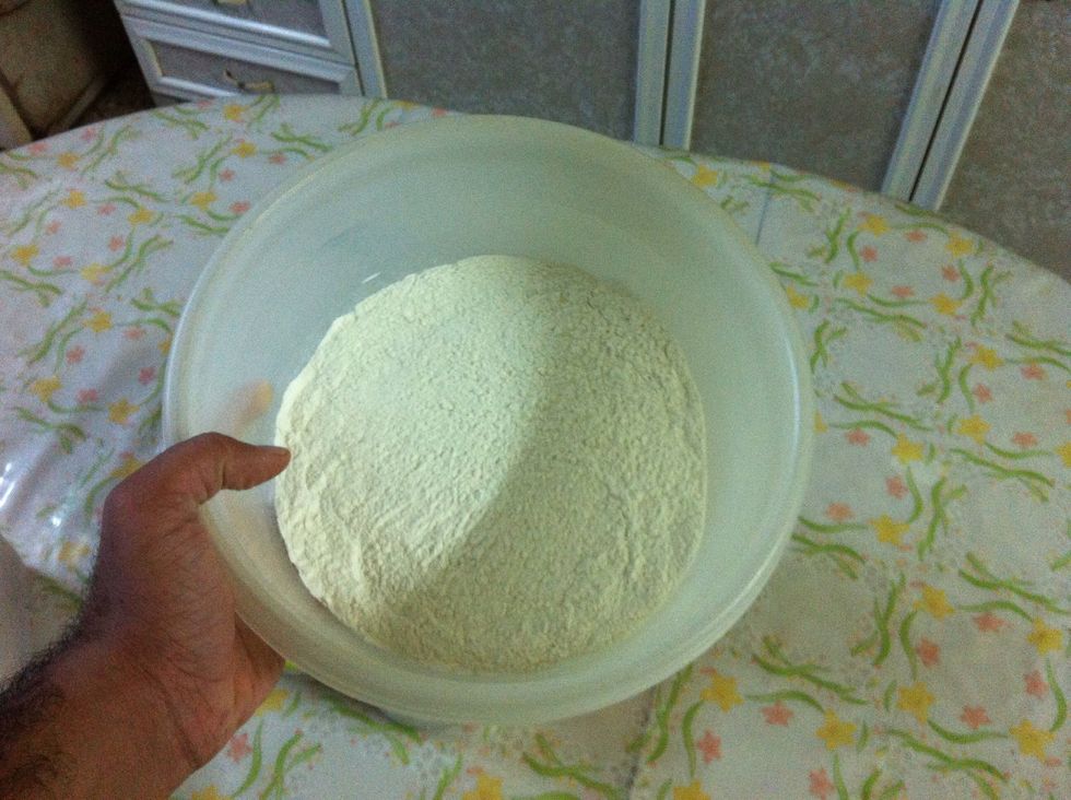 Put the flour in a large mixing bowl