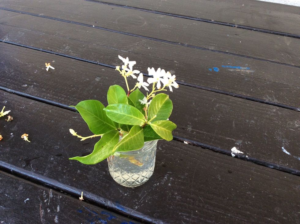 Put the flowers in the jar