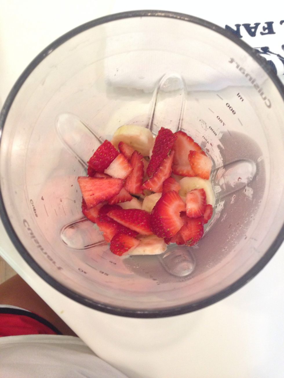 Put the fruit in the blender FIRST. Blends easier and makes it thicker.