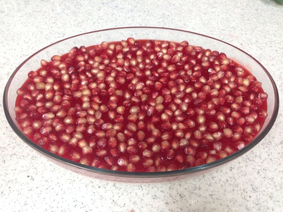 Put the fruit over the jello