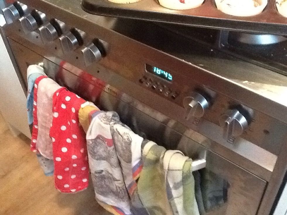 put the future muffins in the oven for 20 minutes or until they are brown and golden