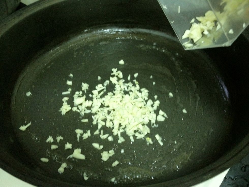 Put the garlic in
