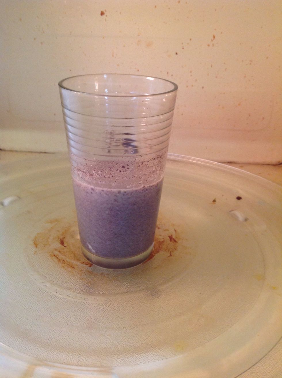 Put the glass in the microwave.