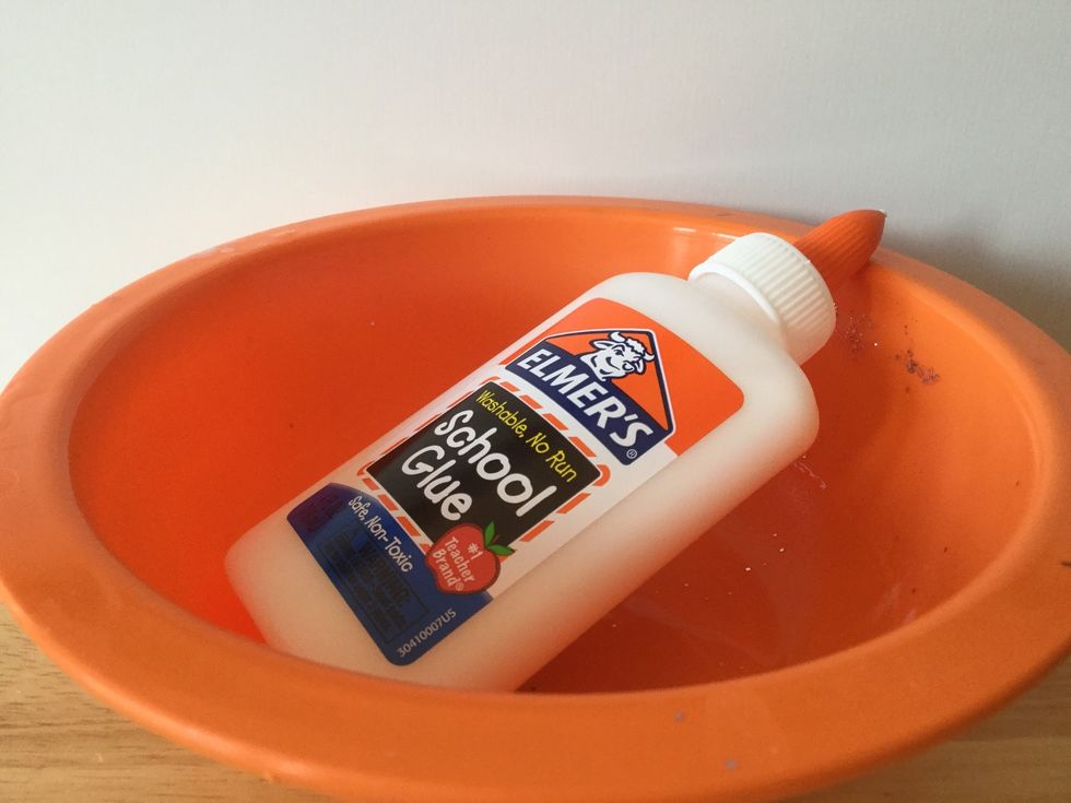 Put the glue in a container you wouldn't use anymore