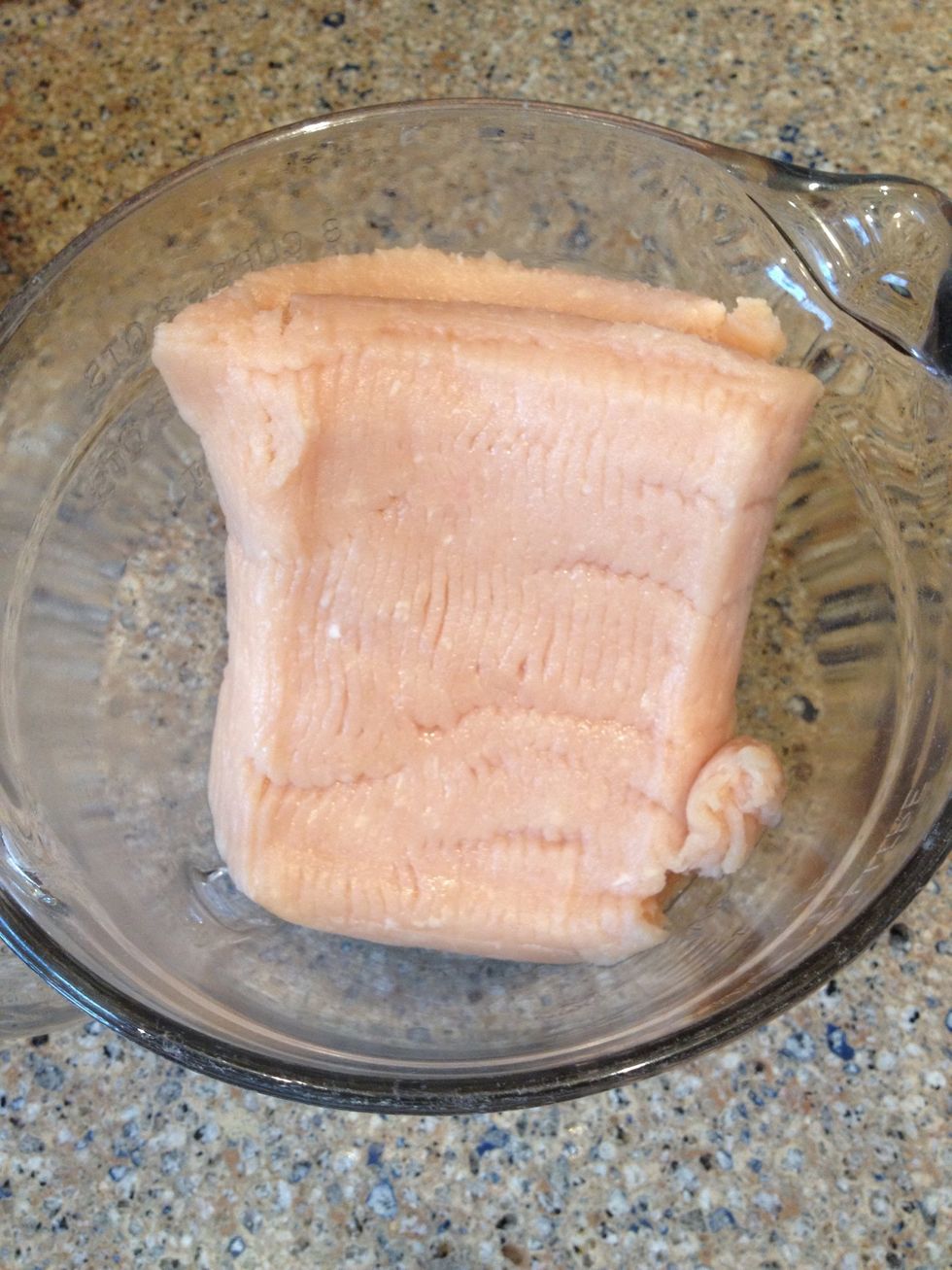 Put the ground chicken in...