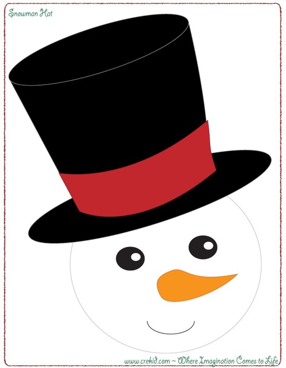 Put the hat on the snowman.