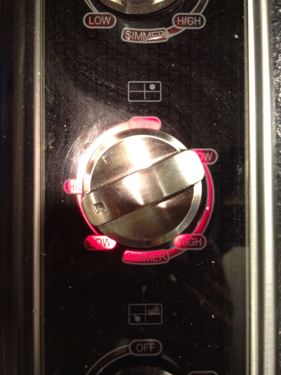 Put the heat on medium so the temperature holds.