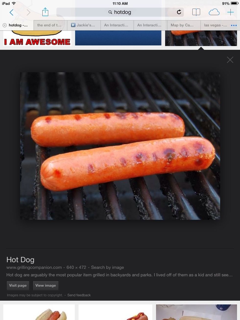 Put the hotdog on the grill